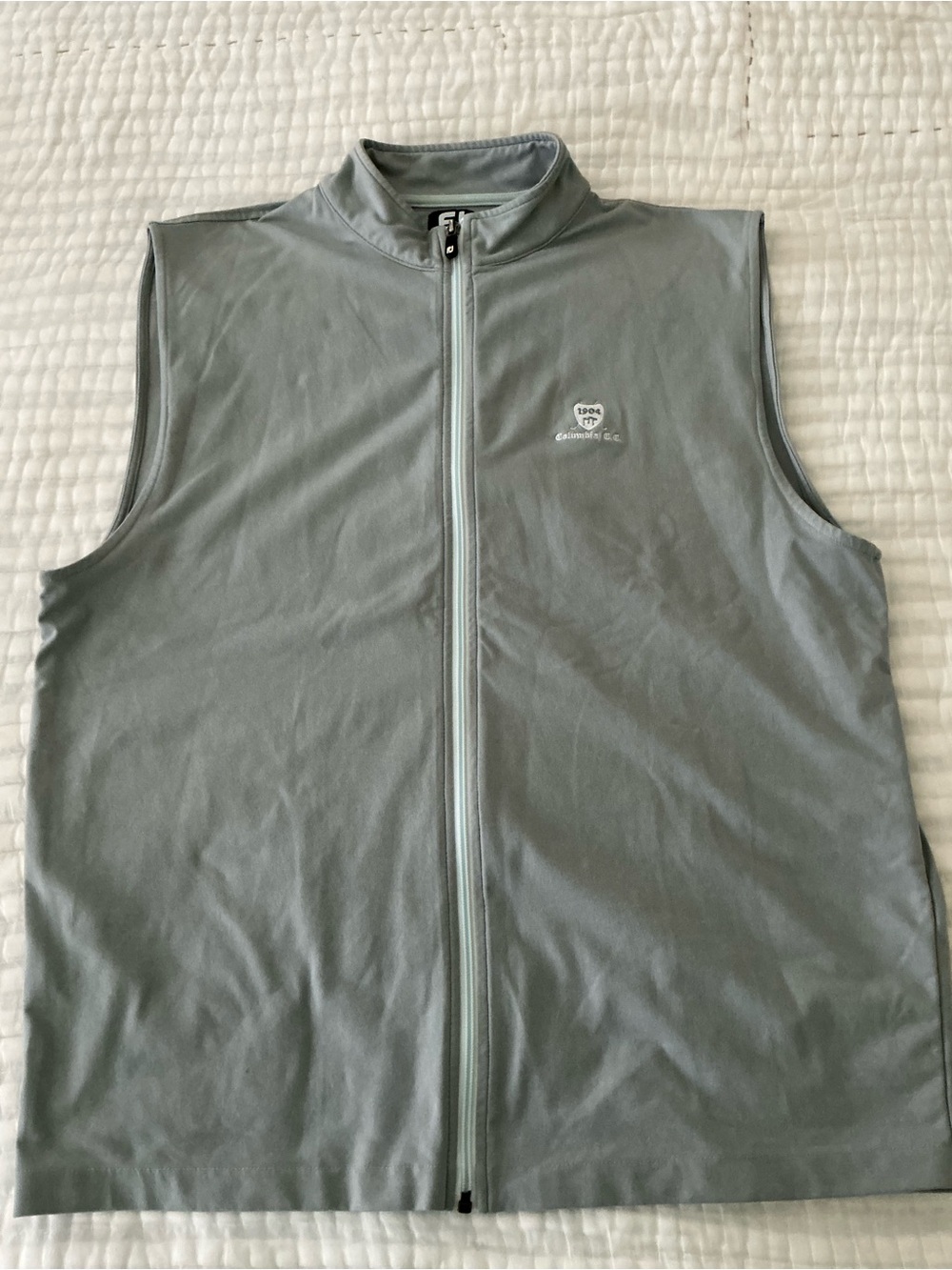 Men's Light Gray Sleeveless Zip Vest by Columbia
